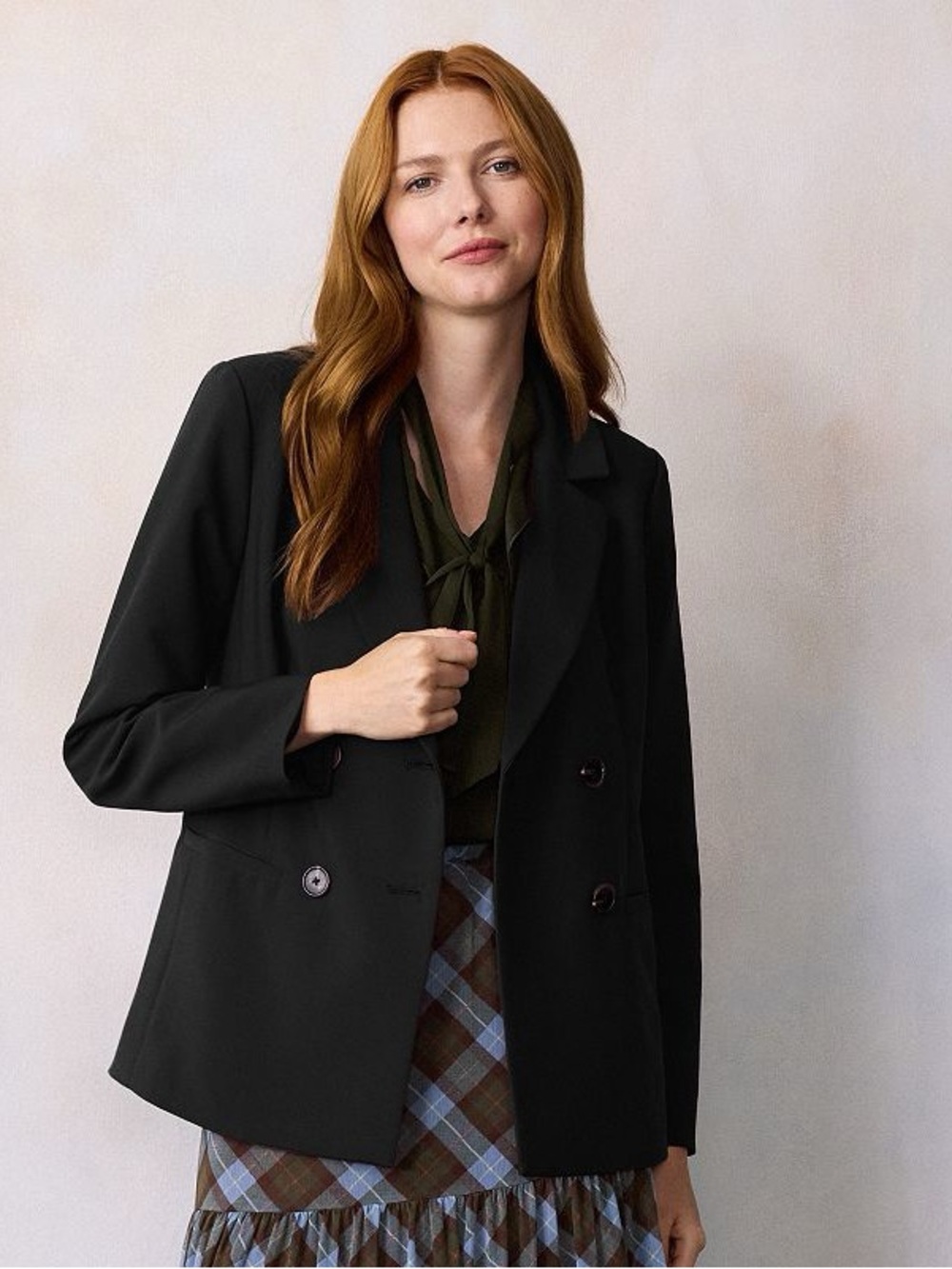 Lauren Conrad Double Breasted Blazer Dull Black XL NWT